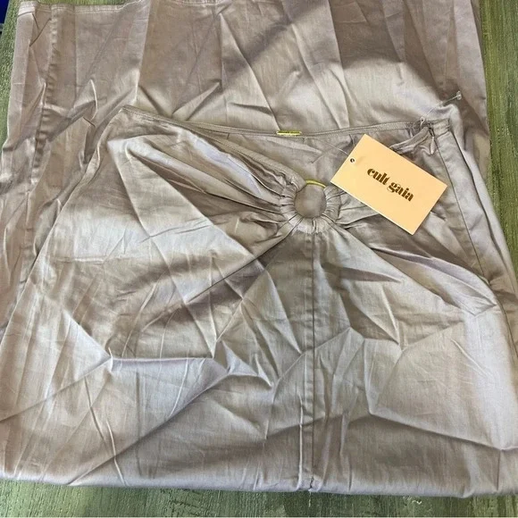 Cult Gaia Nell Ruched Cotton Blend Midi Skirt New NWT​​ - Picture 2 of 9